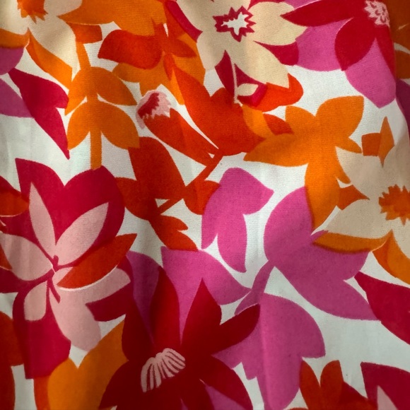 She+Sky Floral Deep V Maxi Dress S Straps Summer Sundress Tangerine & Fuchsia - Picture 15 of 15